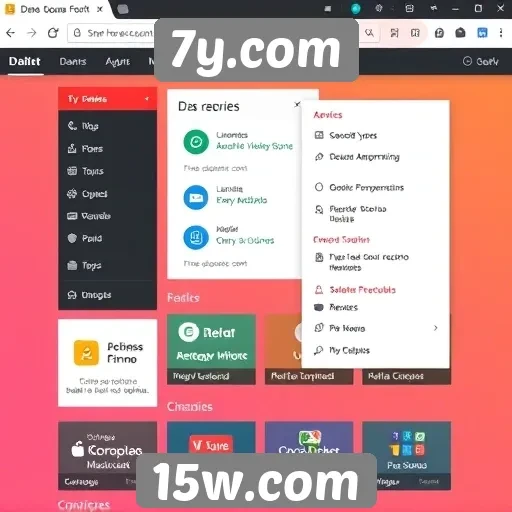 Recursos da interface do usuário no site 7y.com